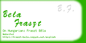 bela fraszt business card